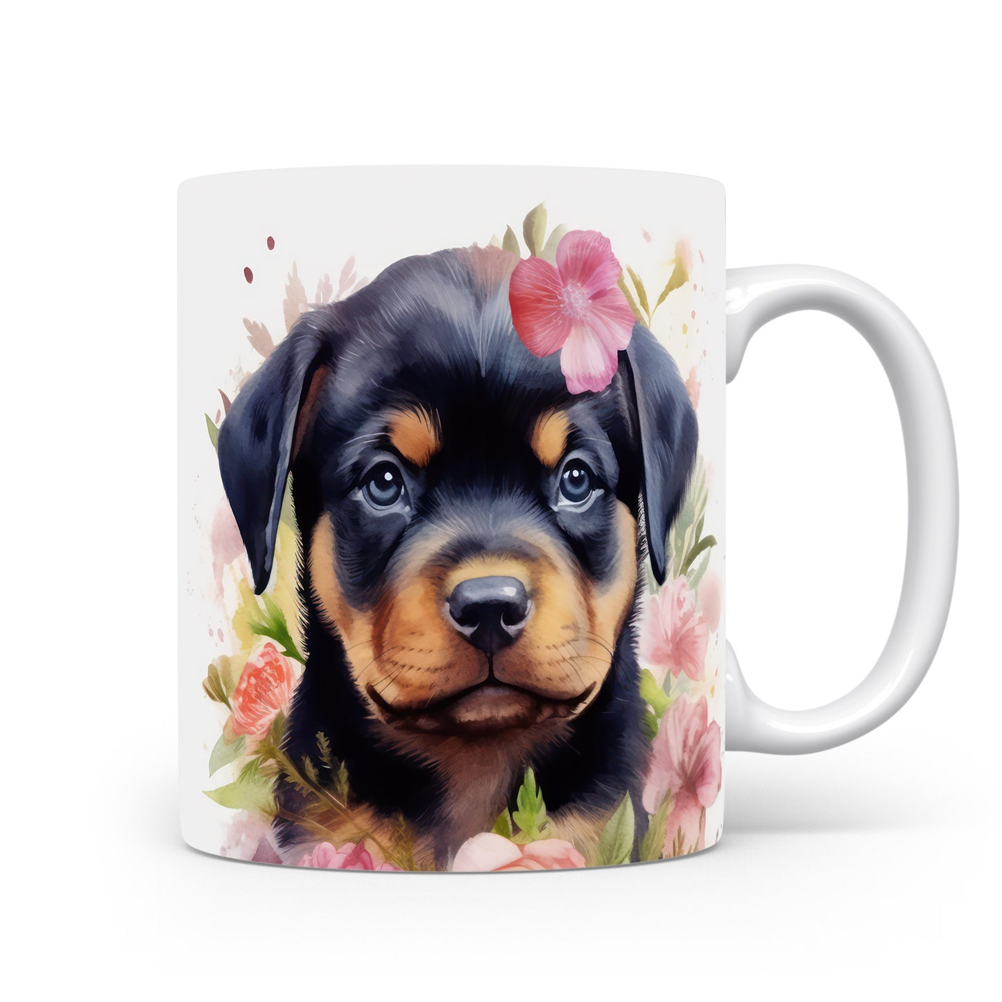 Hrnek s roztomilým štěnětem Rottweiler