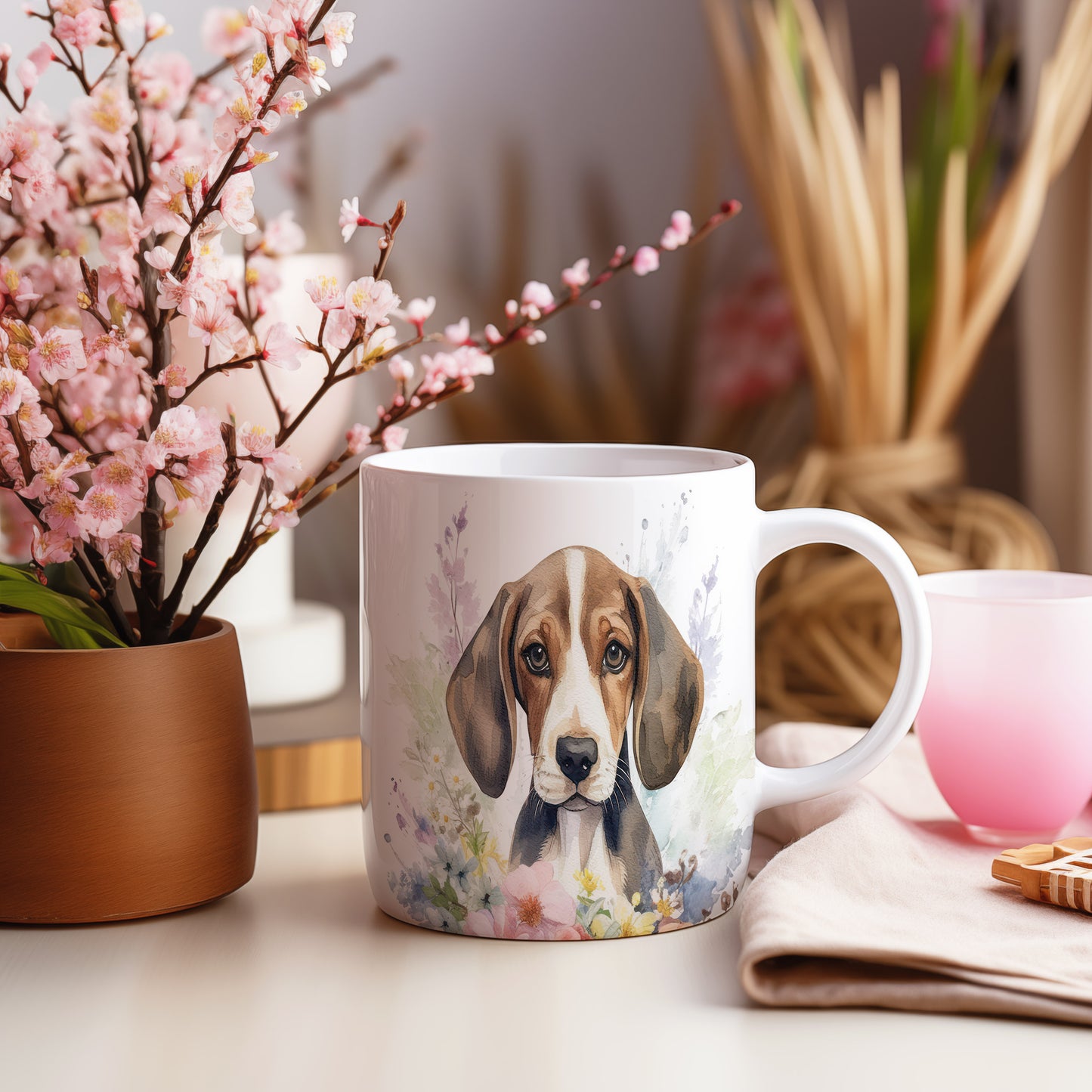 Hrnek s roztomilým beagle psem