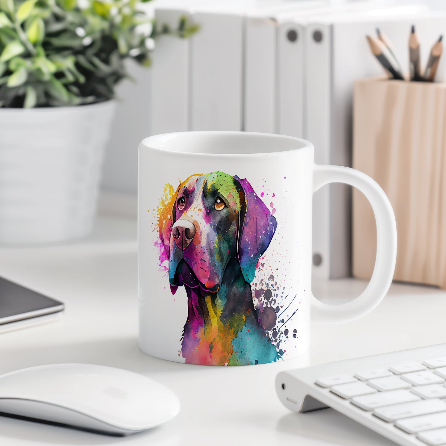 Barevný hrnek s ilustrací labradora - originální design pro milovníky psů