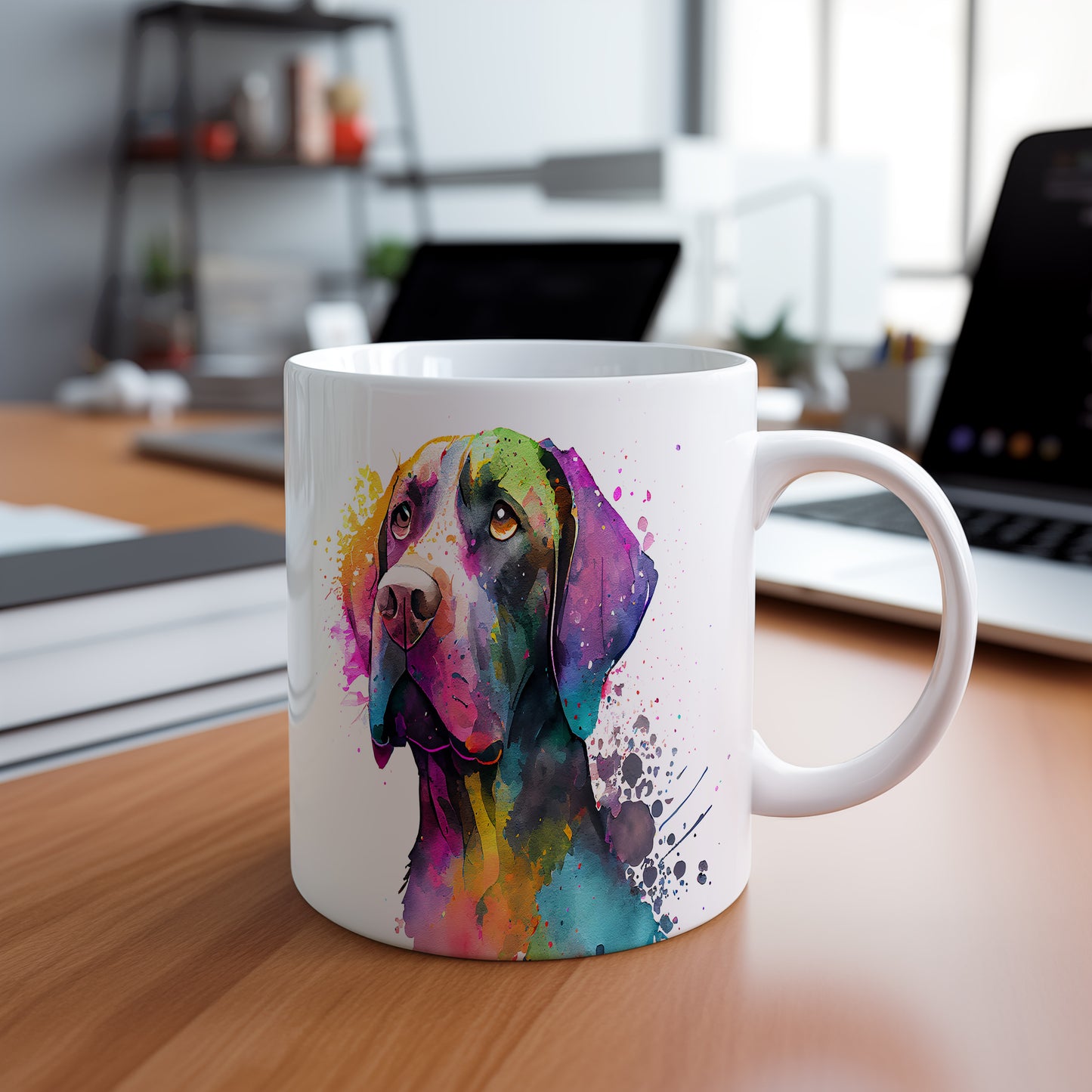Barevný hrnek s ilustrací labradora - originální design pro milovníky psů