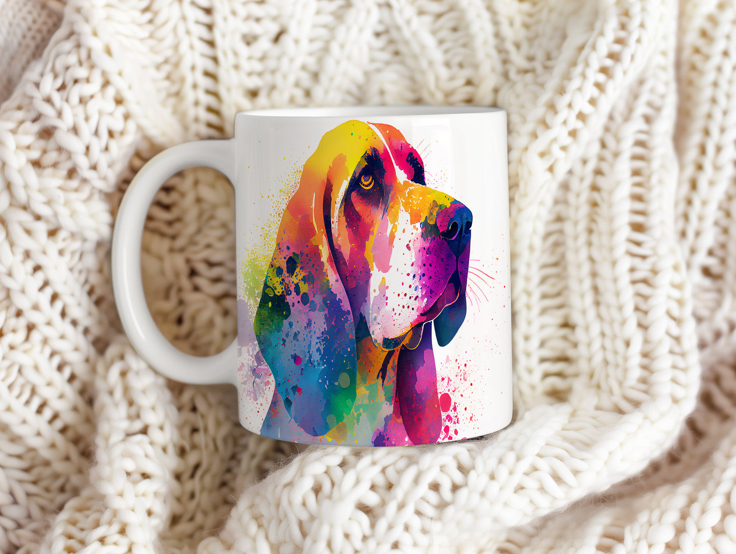 Barevný hrnek s motivem beagle – originální dárek pro milovníky psů