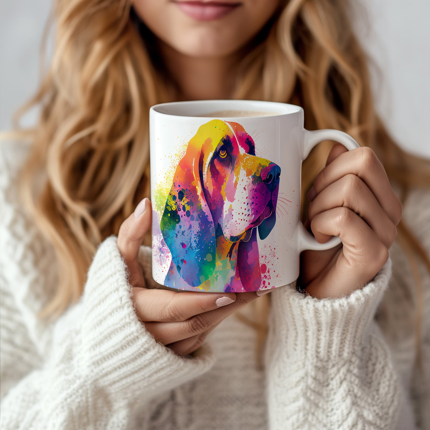 Barevný hrnek s motivem beagle – originální dárek pro milovníky psů