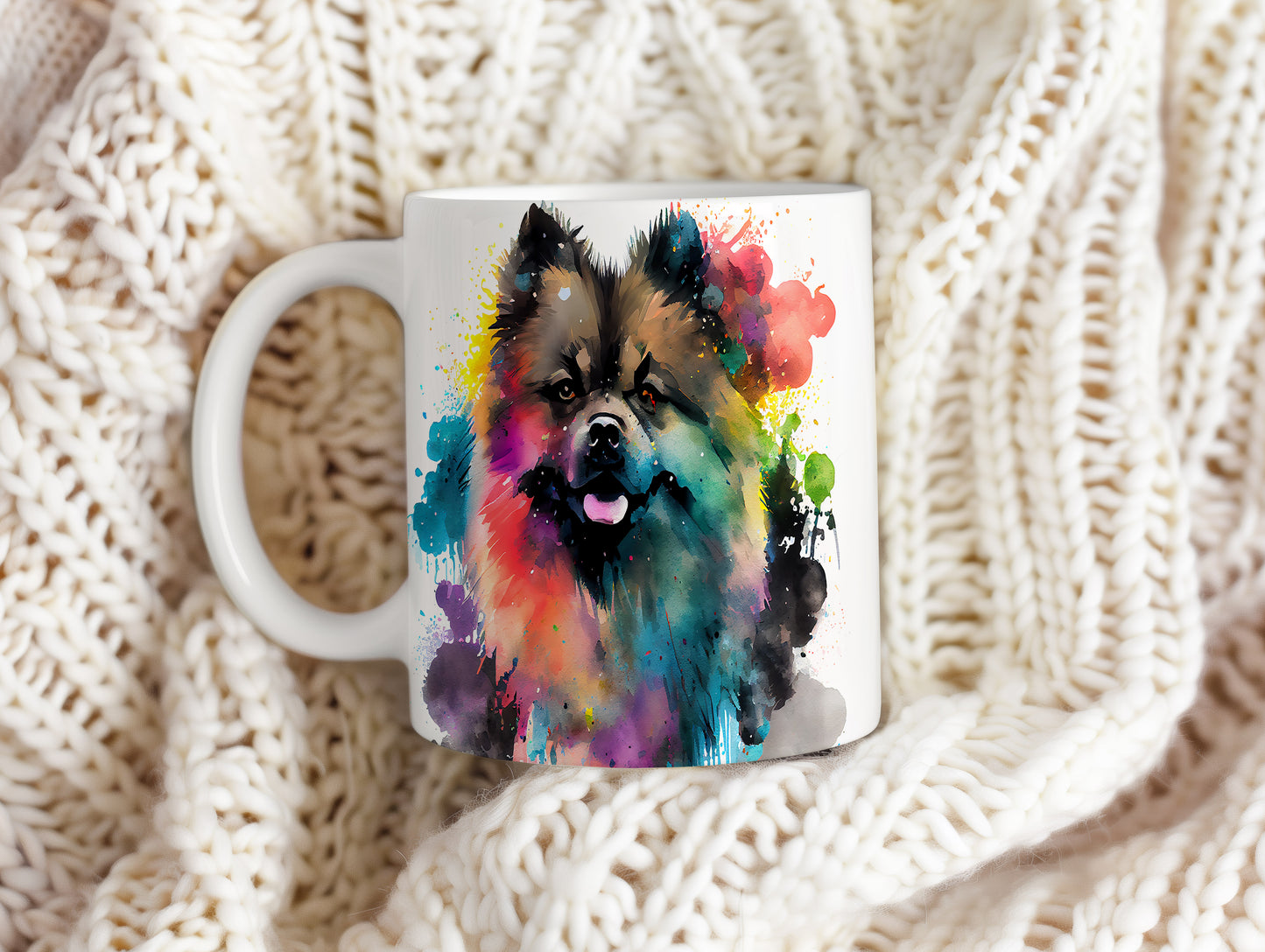Barevný hrnek s motivem pomeraniana - originální dárek pro milovníky psů