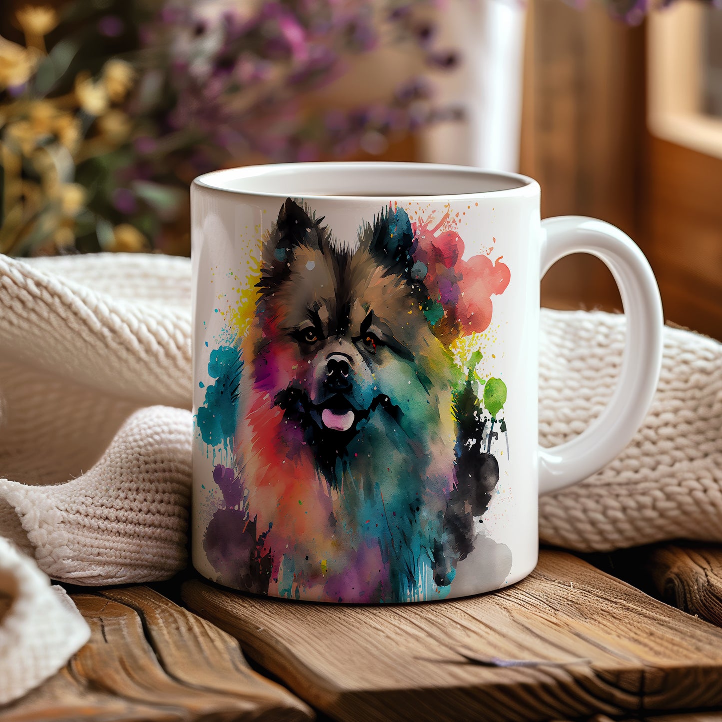 Barevný hrnek s motivem pomeraniana - originální dárek pro milovníky psů