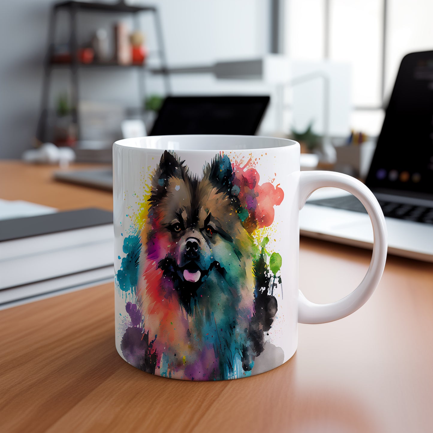 Barevný hrnek s motivem pomeraniana - originální dárek pro milovníky psů