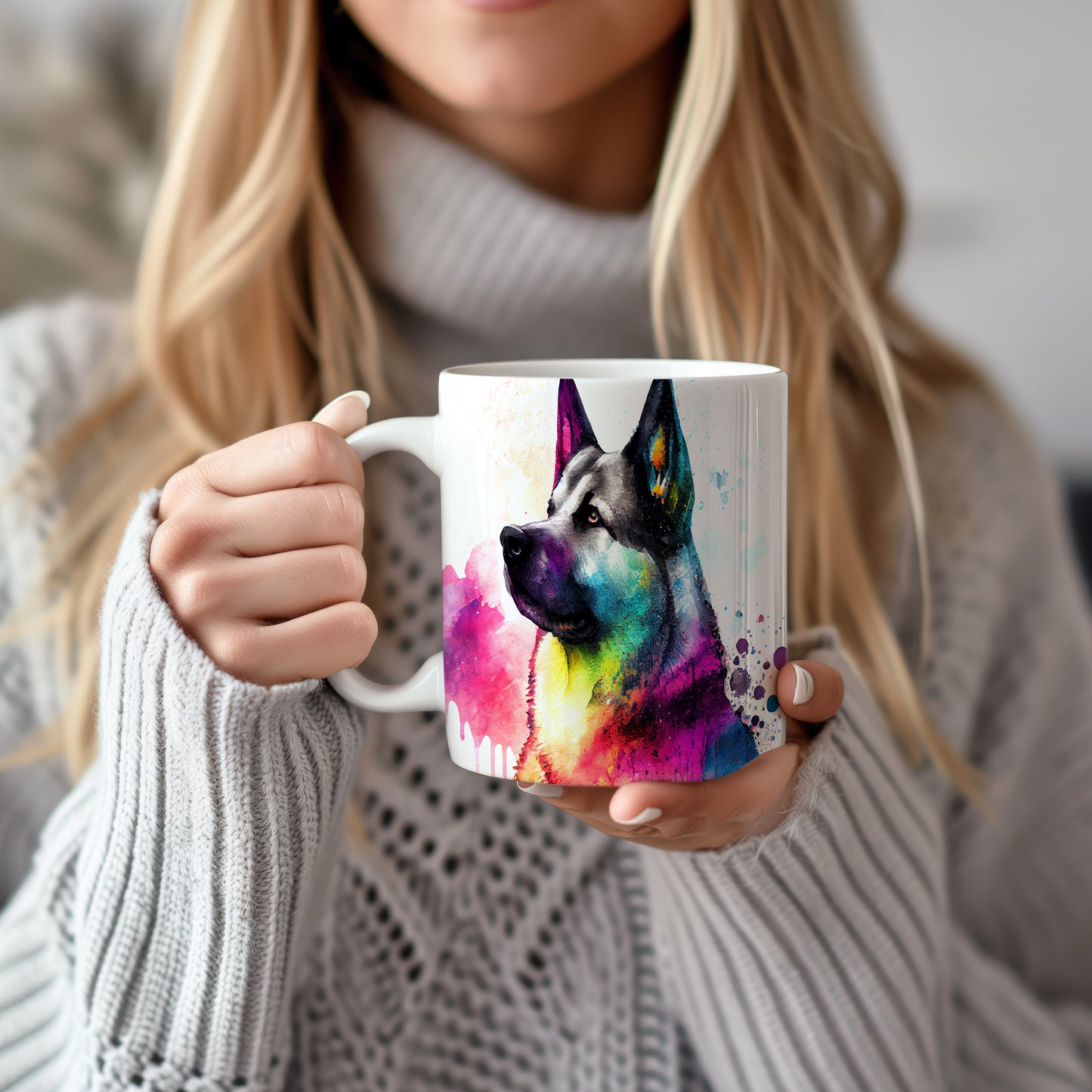 Barevný hrnek s portrétem psa – originální design pro milovníky zvířat