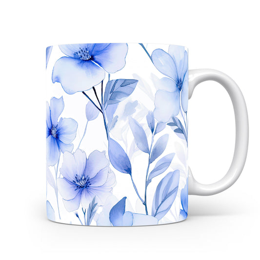 Hrnek s modrými květinami - elegantní design pro každodenní použití