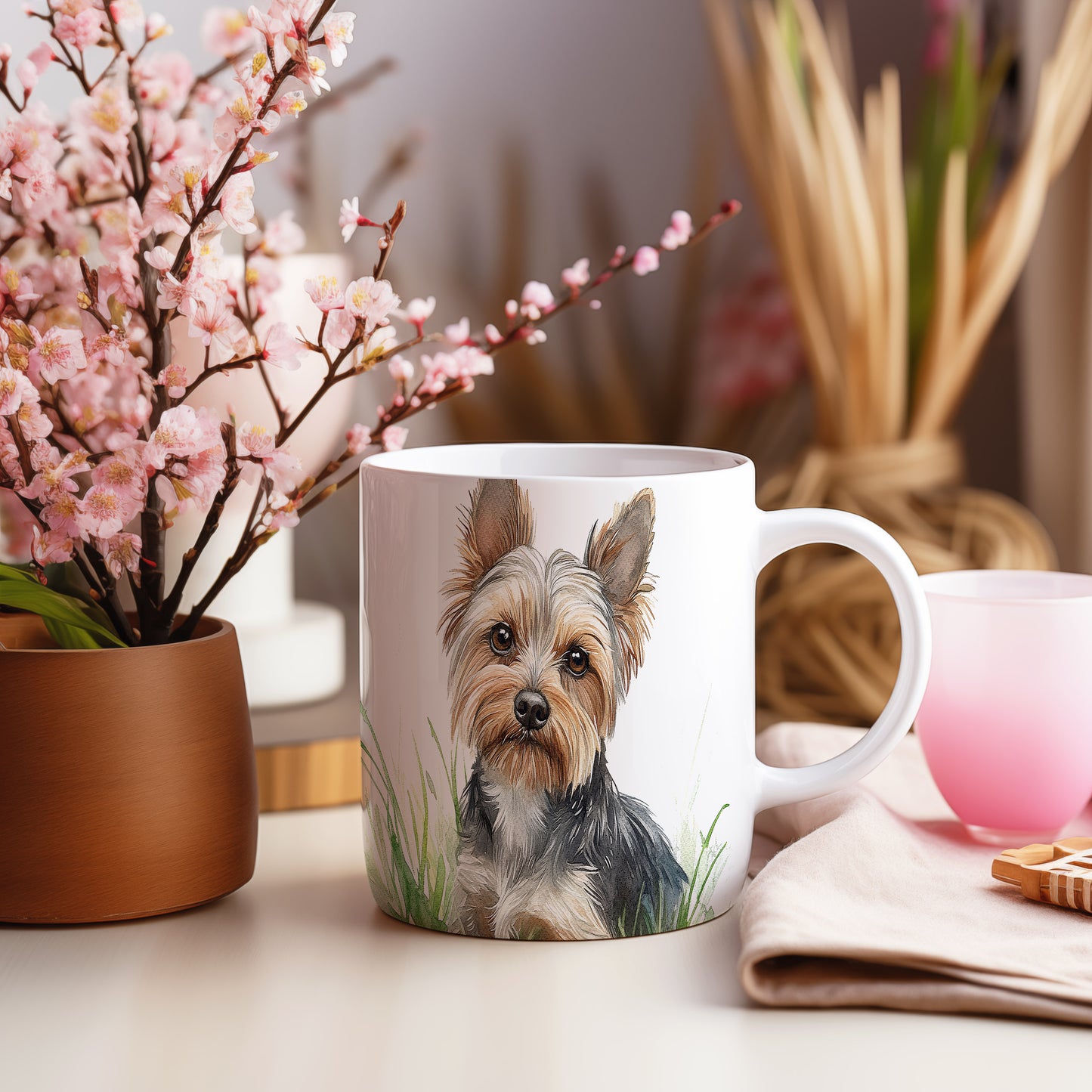 Hrnek s ilustrací jorkšírského teriéra pro milovníky psů