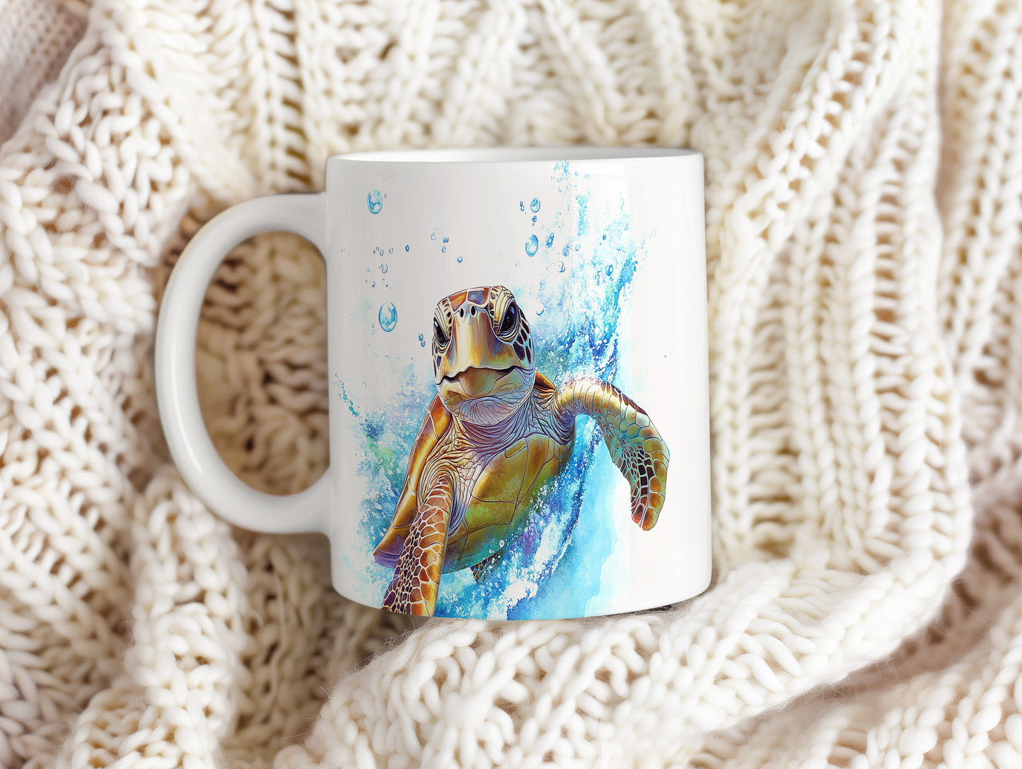Hrnek s motivem želvy v oceánu - originální design