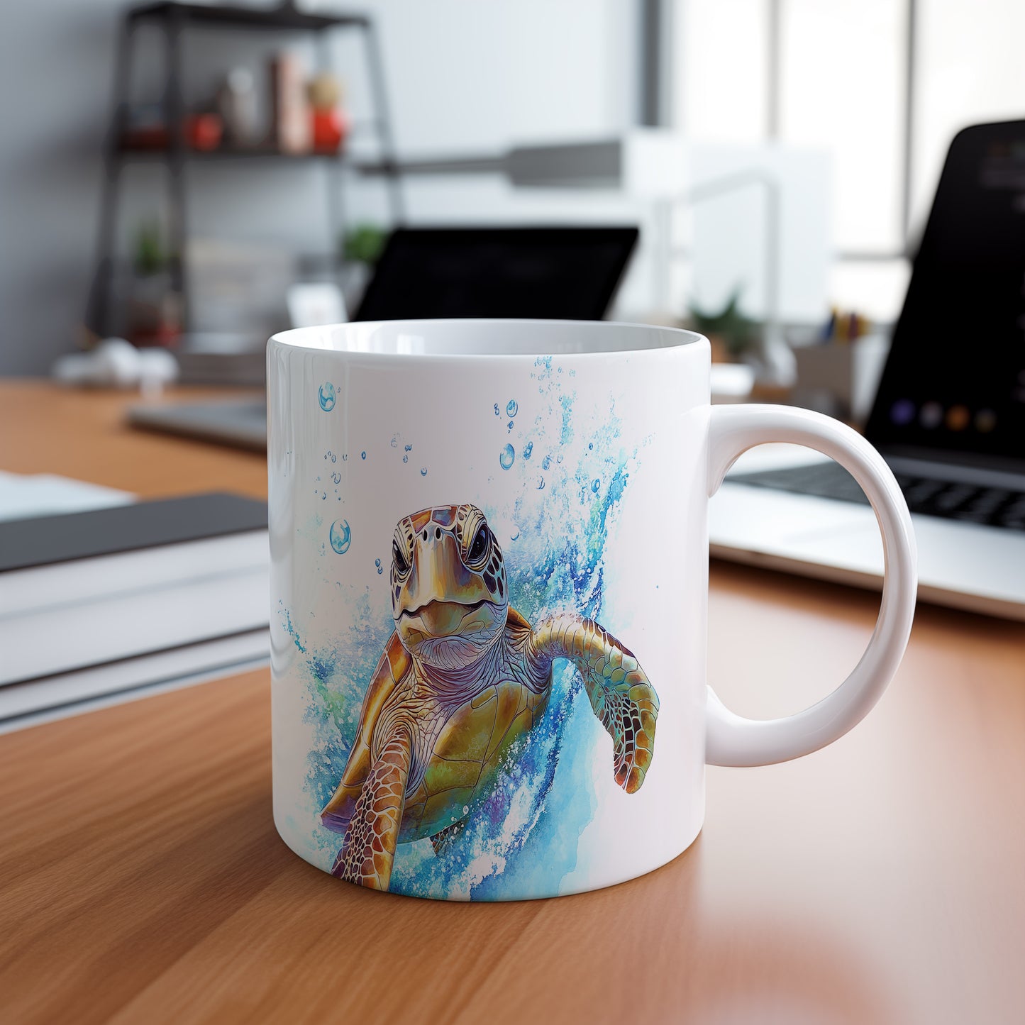 Hrnek s motivem želvy v oceánu - originální design