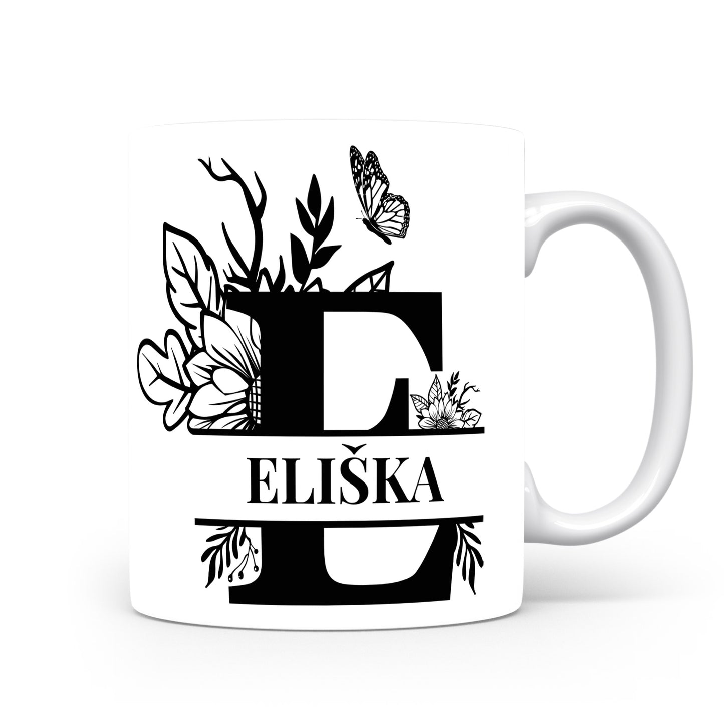 Hrnek se jménem Eliška | Květinový monogram