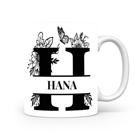Hrnek se jménem Hana | Květinový monogram