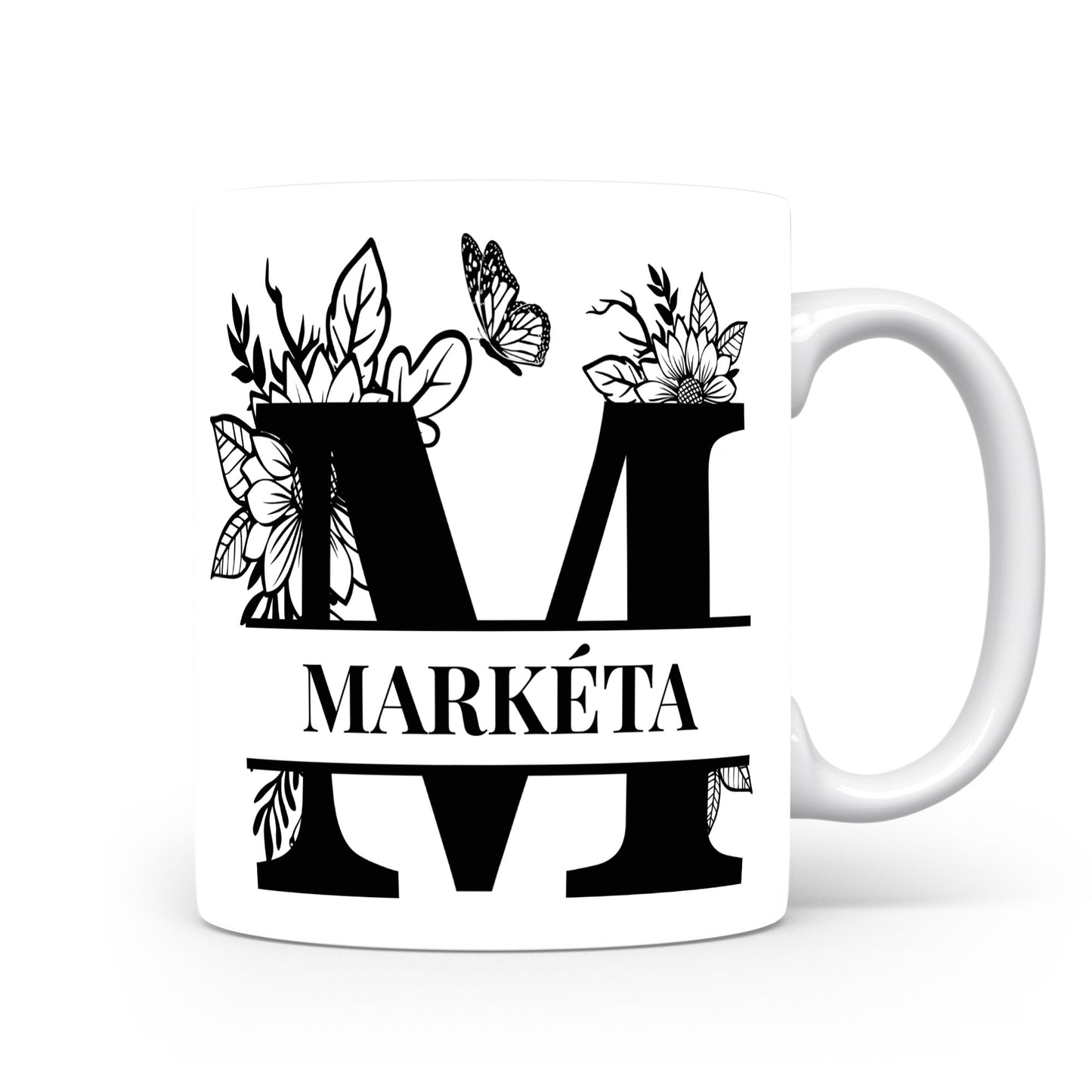 Hrnek se jménem MARKÉTA | Květinový monogram