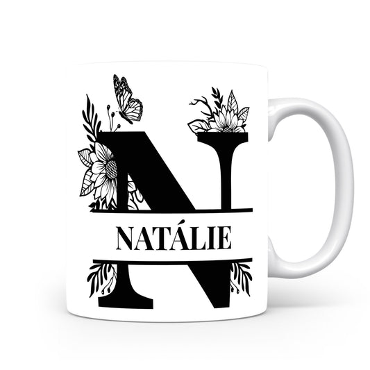 Hrnek se jménem NATÁLIE | Květinový monogram