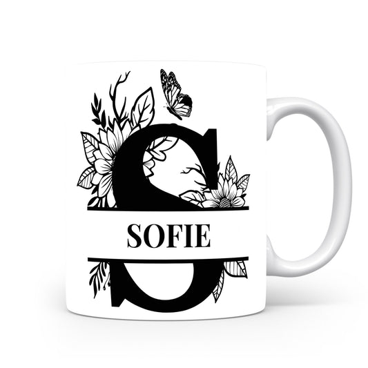 Hrnek se jménem Sofie | Květinový monogram