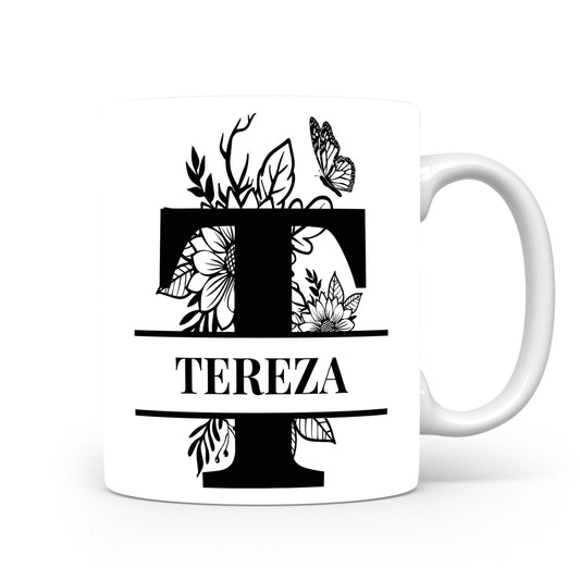 Hrnek se jménem Tereza | Květinový monogram