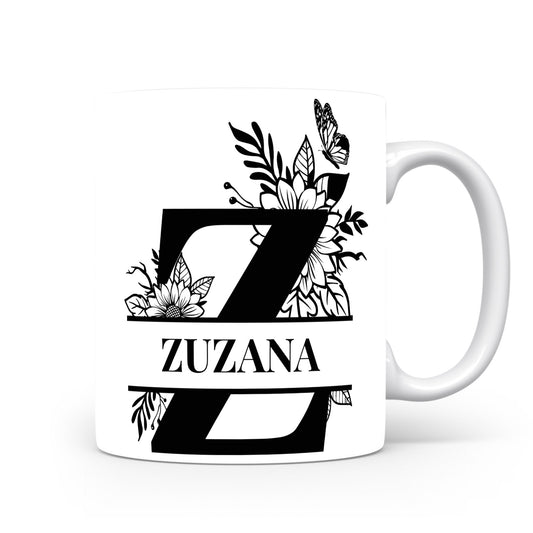Hrnek se jménem Zuzana | Květinový monogram