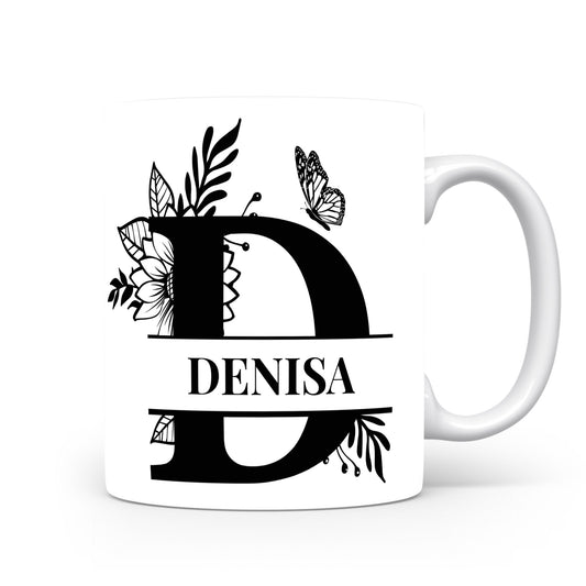 Hrnek se jménem Denisa | Květinový monogram