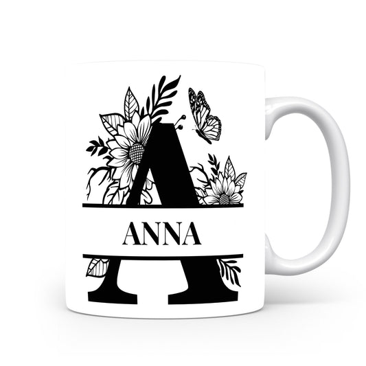 Hrnek se jménem Anna | Květinový monogram