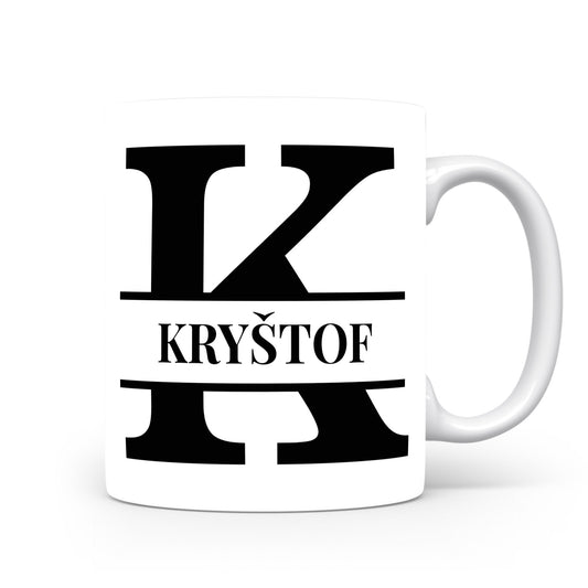 Hrnek se jménem KRYŠTOF | Monogram bez květin
