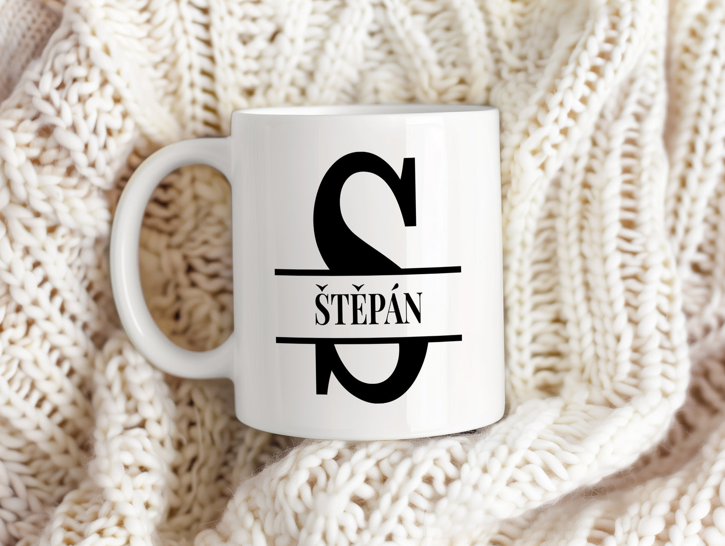 Hrnek se jménem ŠTĚPÁN – monogramový design