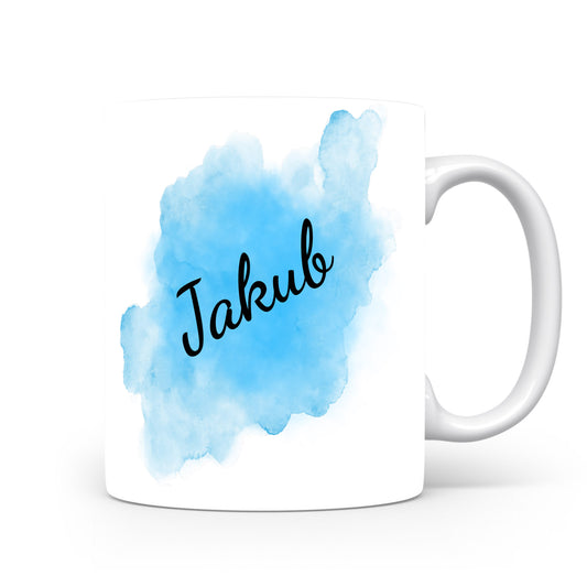 Hrnek se jménem Jakub | Modrý akvarelový hrnek