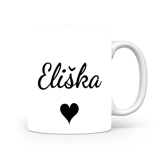 Hrnek se jménem Eliška | Romantický hrnek se srdcem