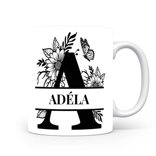 Hrnek se jménem ADÉLA | Květinový monogram