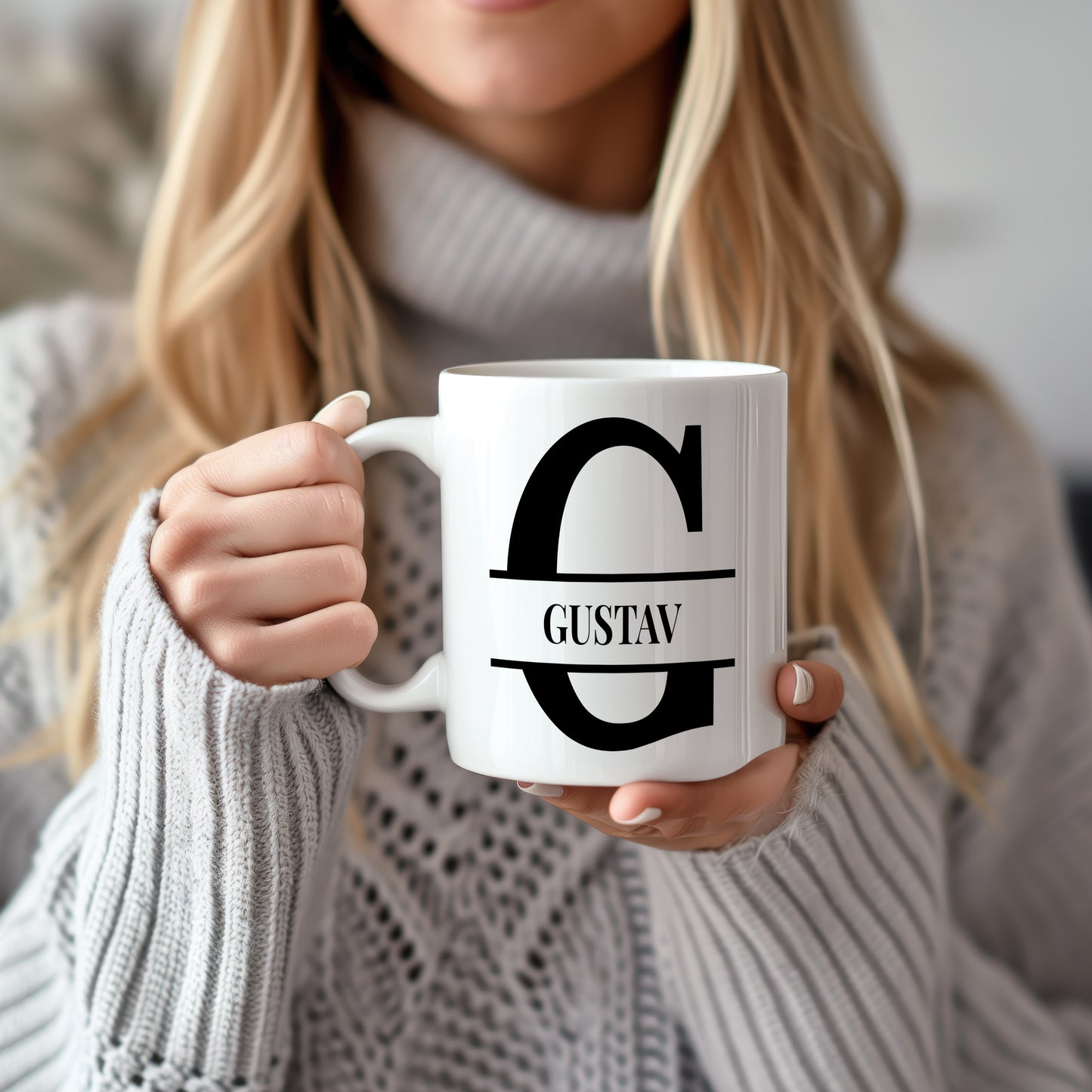 Hrnek se jménem GUSTAV – monogramový design