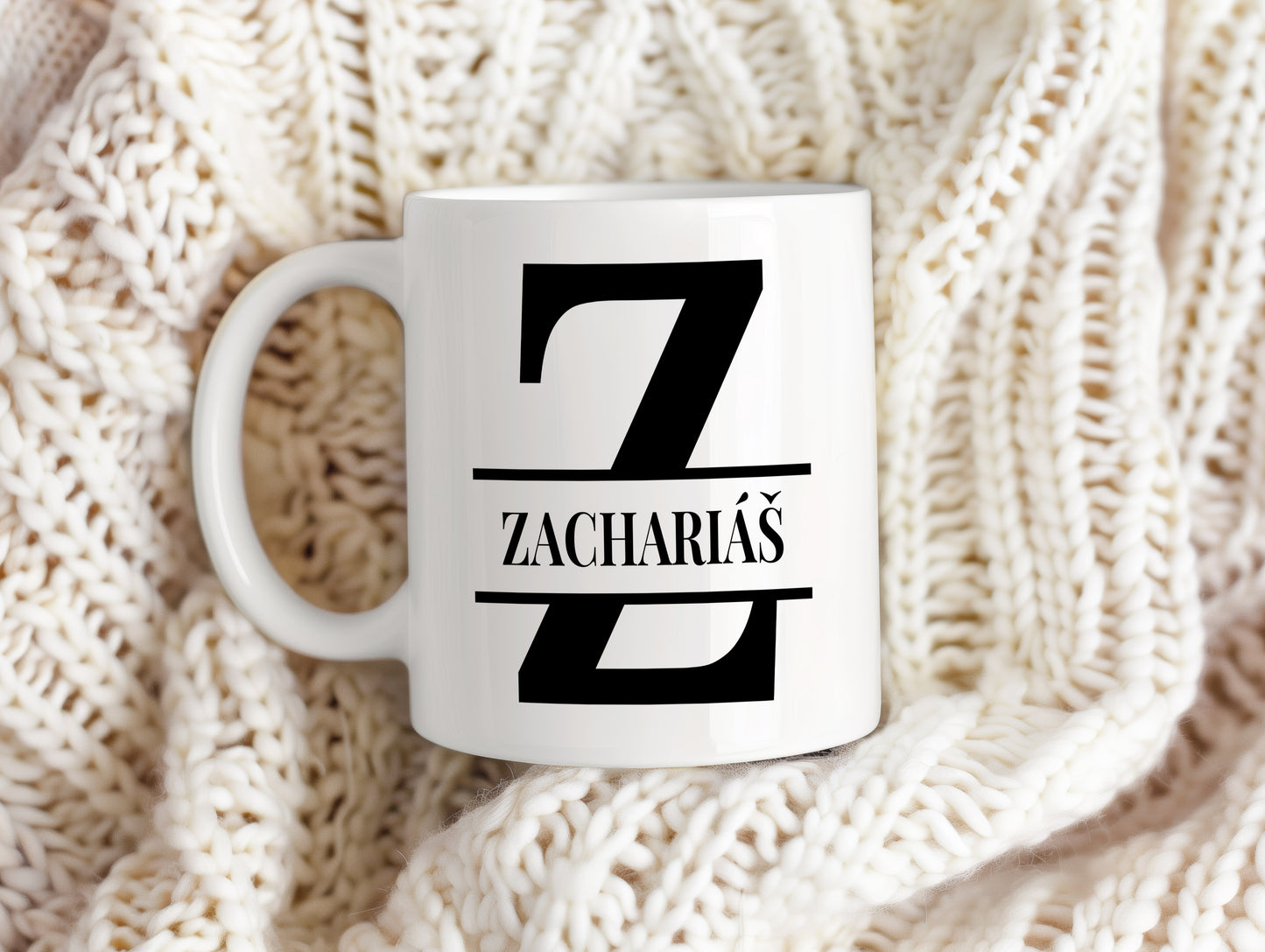 Hrnek se jménem Zachariáš – monogramový design