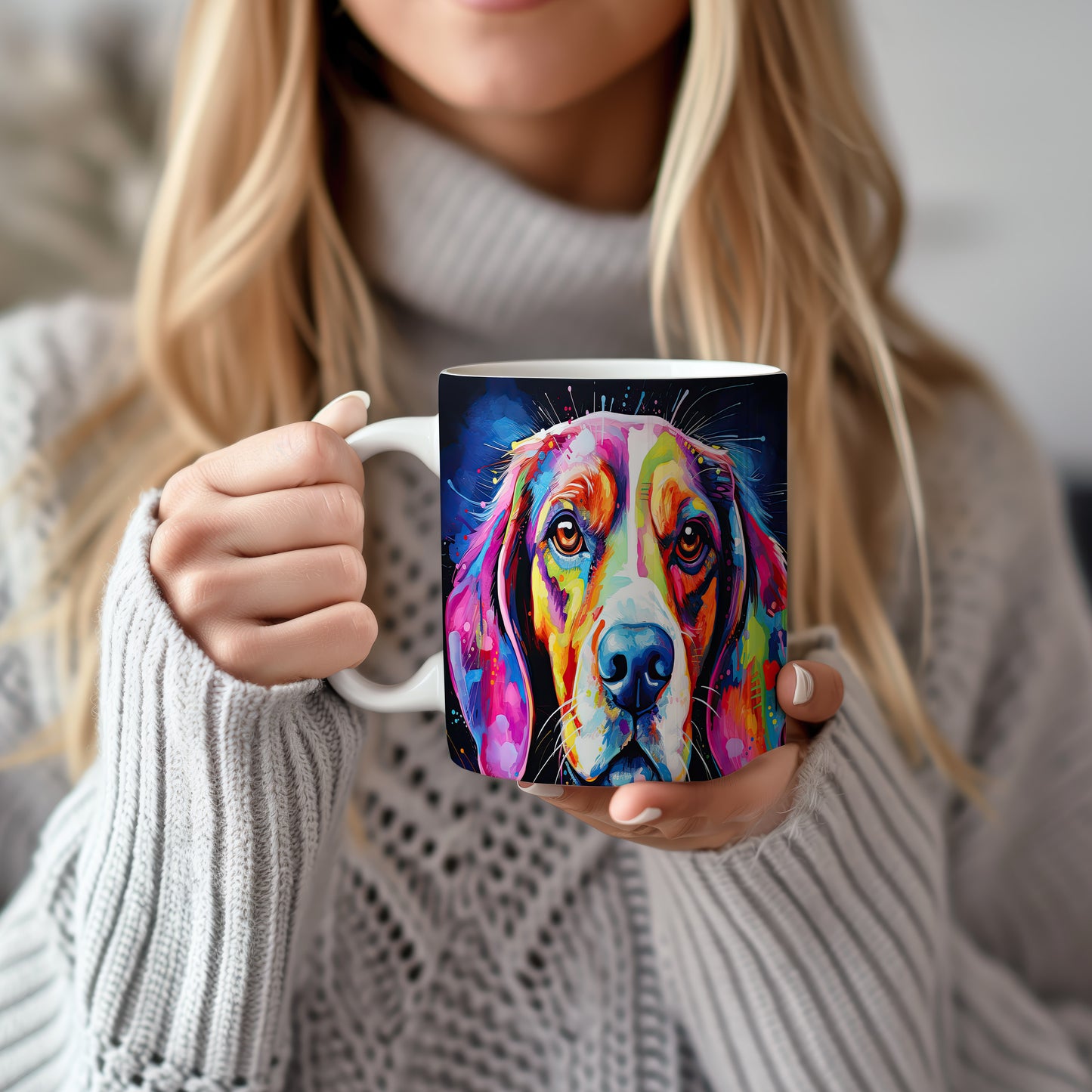 Hrnek s barevným portrétem beagle
