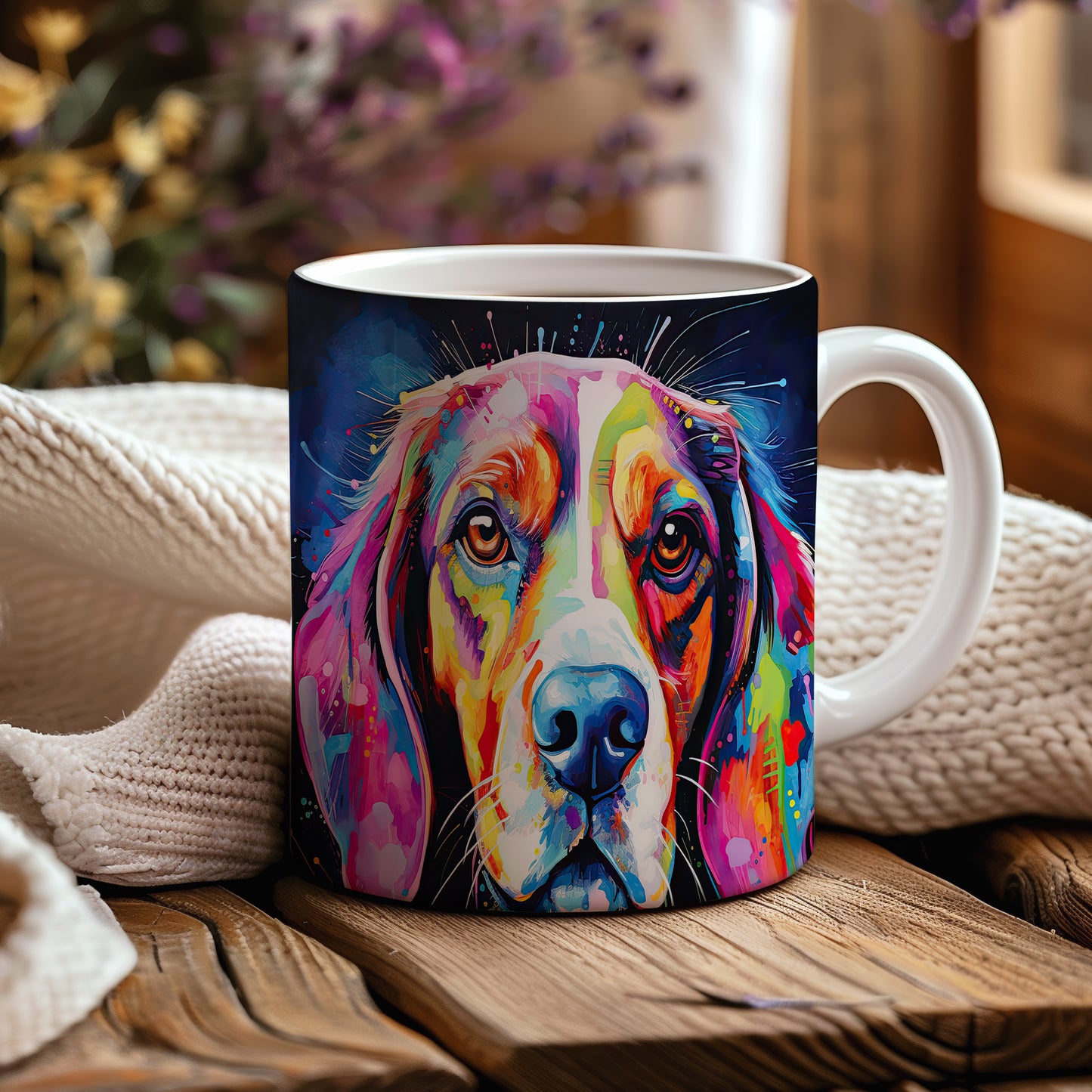 Hrnek s barevným portrétem beagle