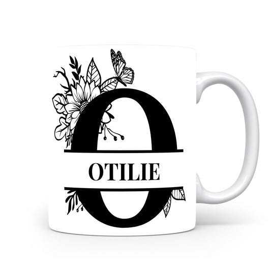 Hrnek se jménem Otilie | Květinový monogram