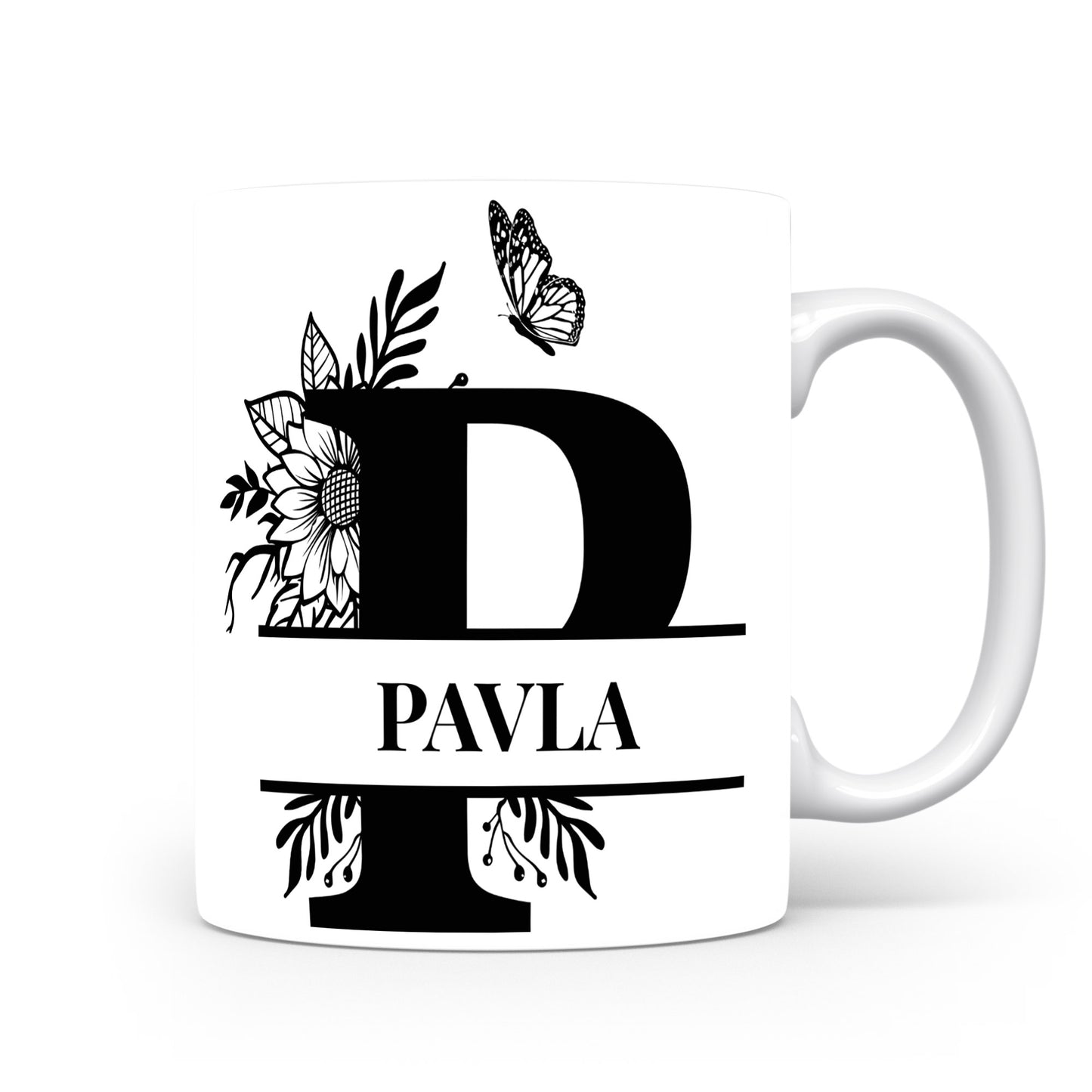 Hrnek se jménem Pavla | Květinový monogram