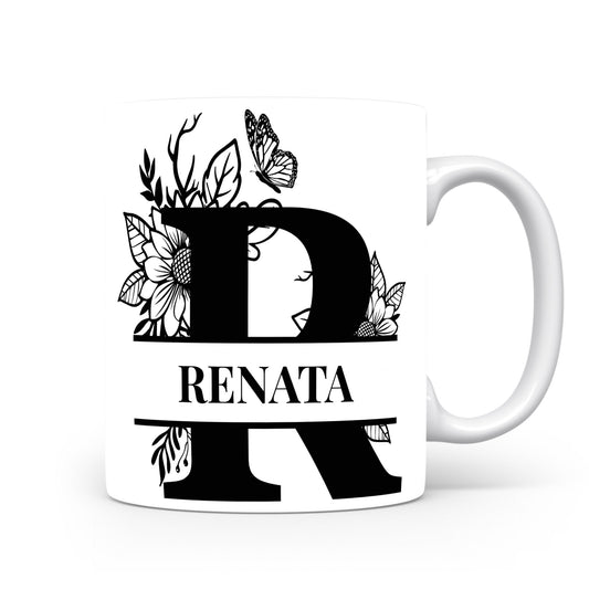 Hrnek se jménem Renata | Květinový monogram