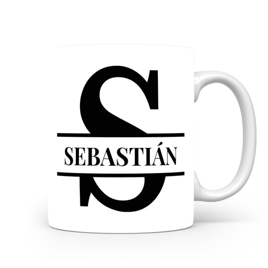 Hrnek se jménem Sebastián | Monogram bez květin