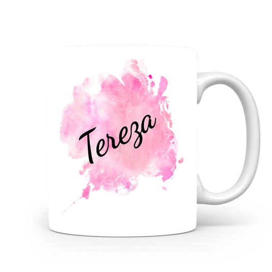 Hrnek se jménem Tereza | Růžový akvarelový hrnek