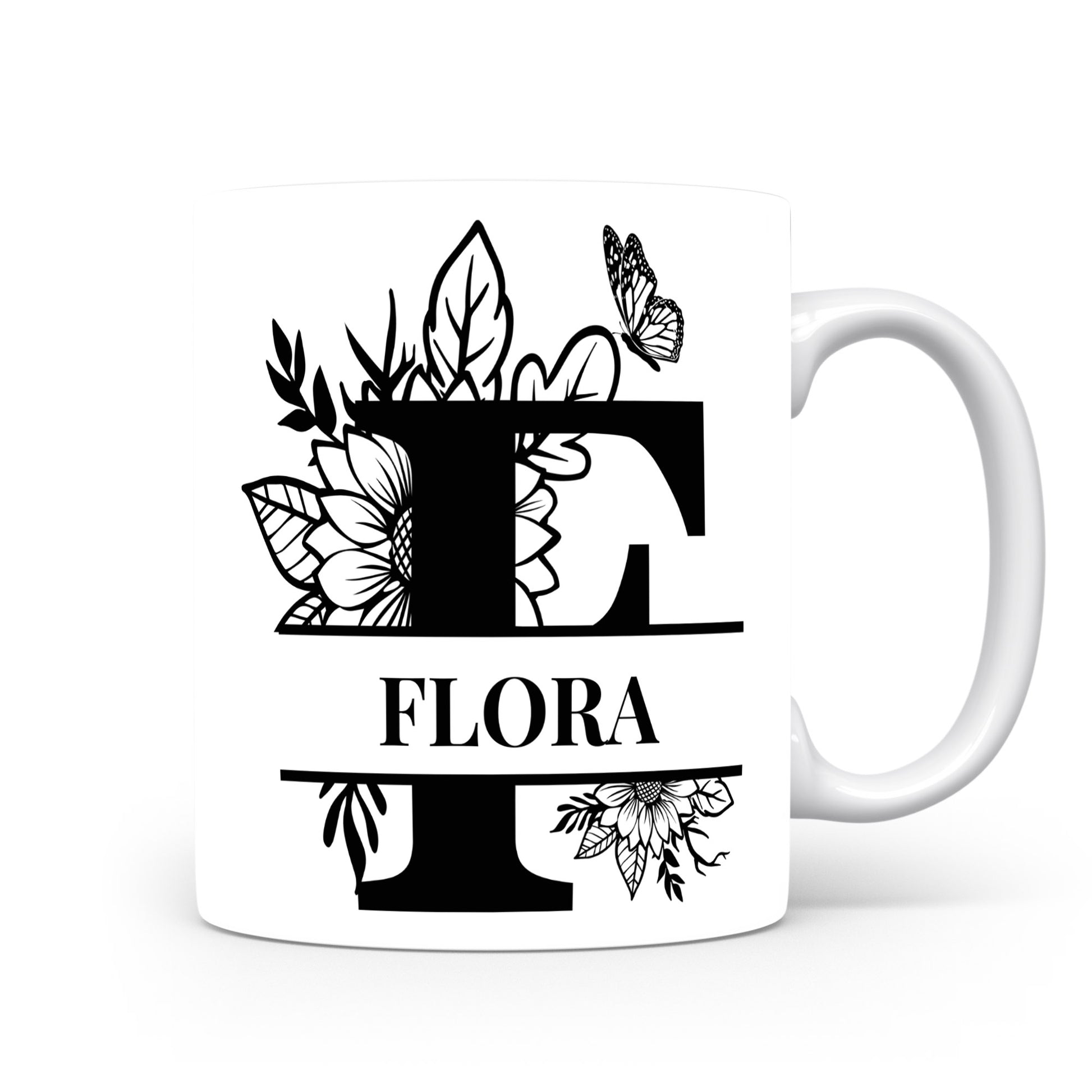 Hrnek se jménem Flora | Květinový monogram