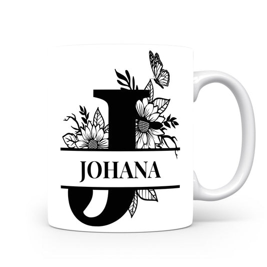 Hrnek se jménem Johana | Květinový monogram