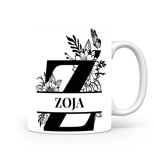Hrnek se jménem Zoja | Květinový monogram