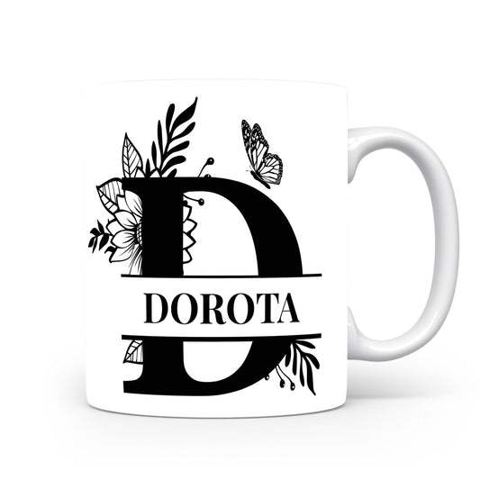 Hrnek se jménem Dorota | Květinový monogram