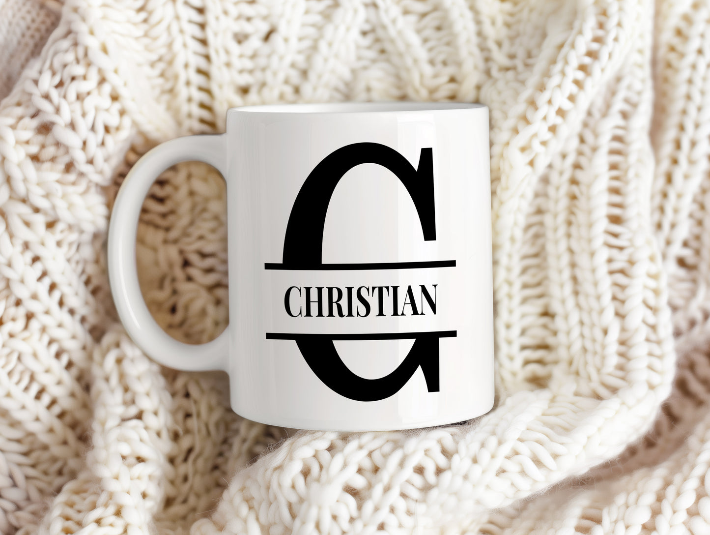 Hrnek se jménem CHRISTIAN – monogramový design