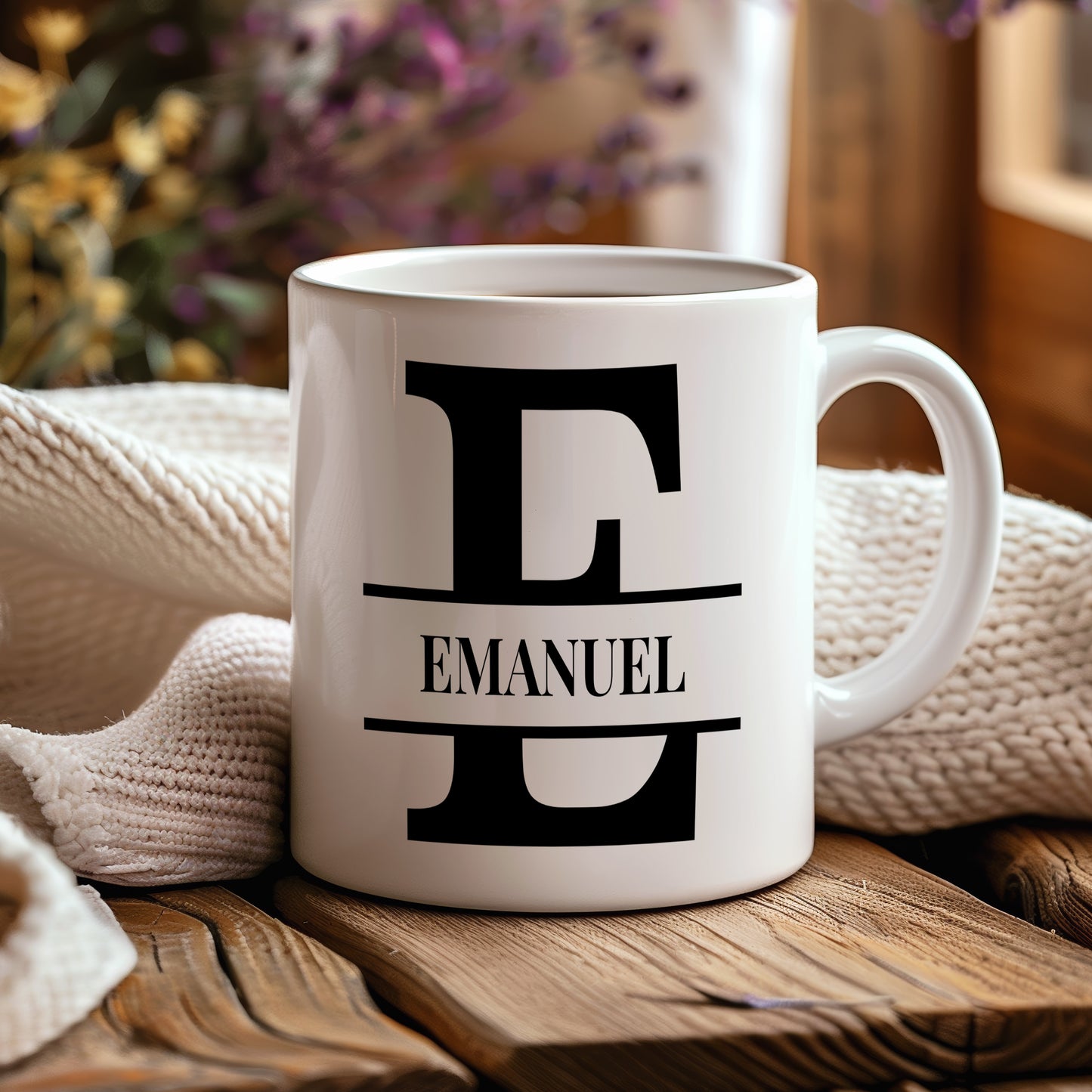 Hrnek se jménem Emanuel – monogramový design