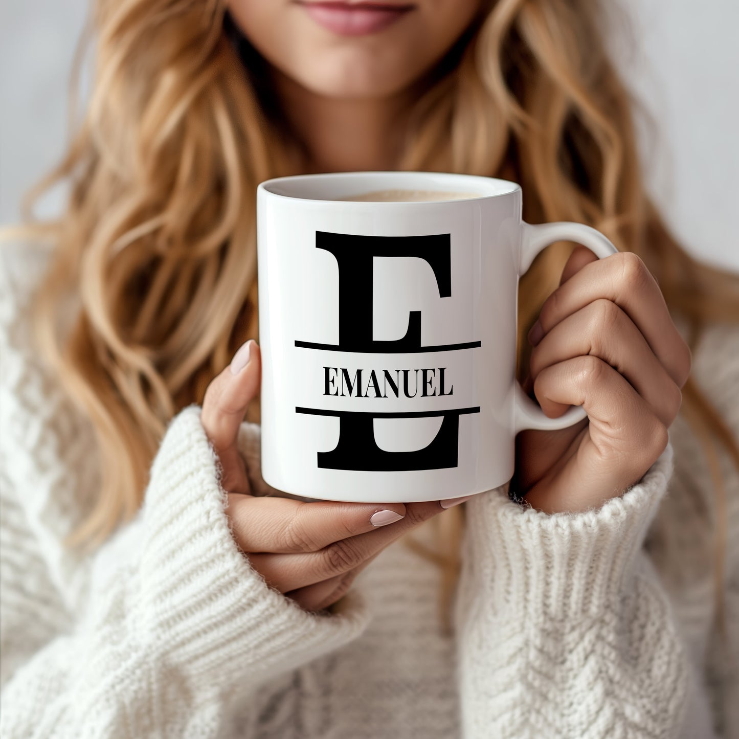 Hrnek se jménem Emanuel – monogramový design