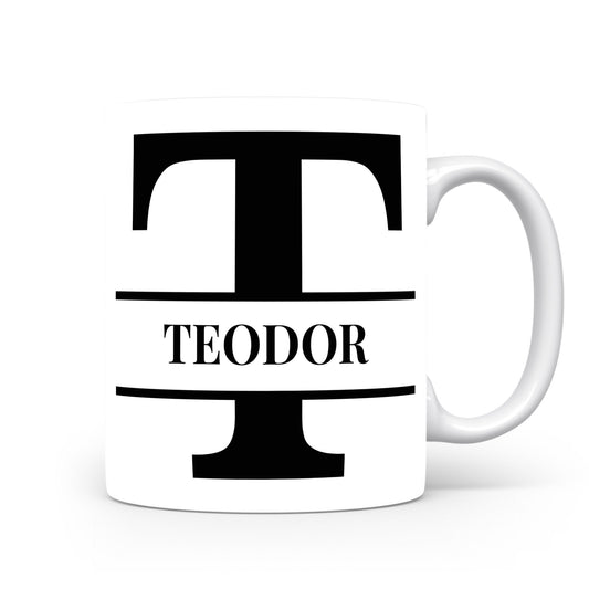Hrnek se jménem Teodor | Monogram bez květin