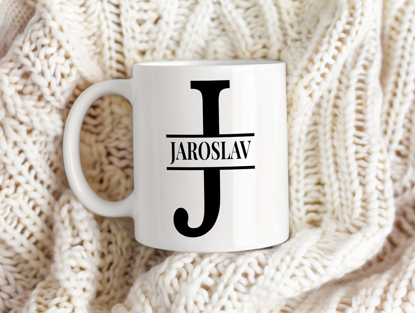 Hrnek se jménem Jaroslav – monogramový design