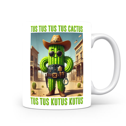 Hrnek s italským brainrotem – Tus Tus Tus Cactus — kaktus kovboj