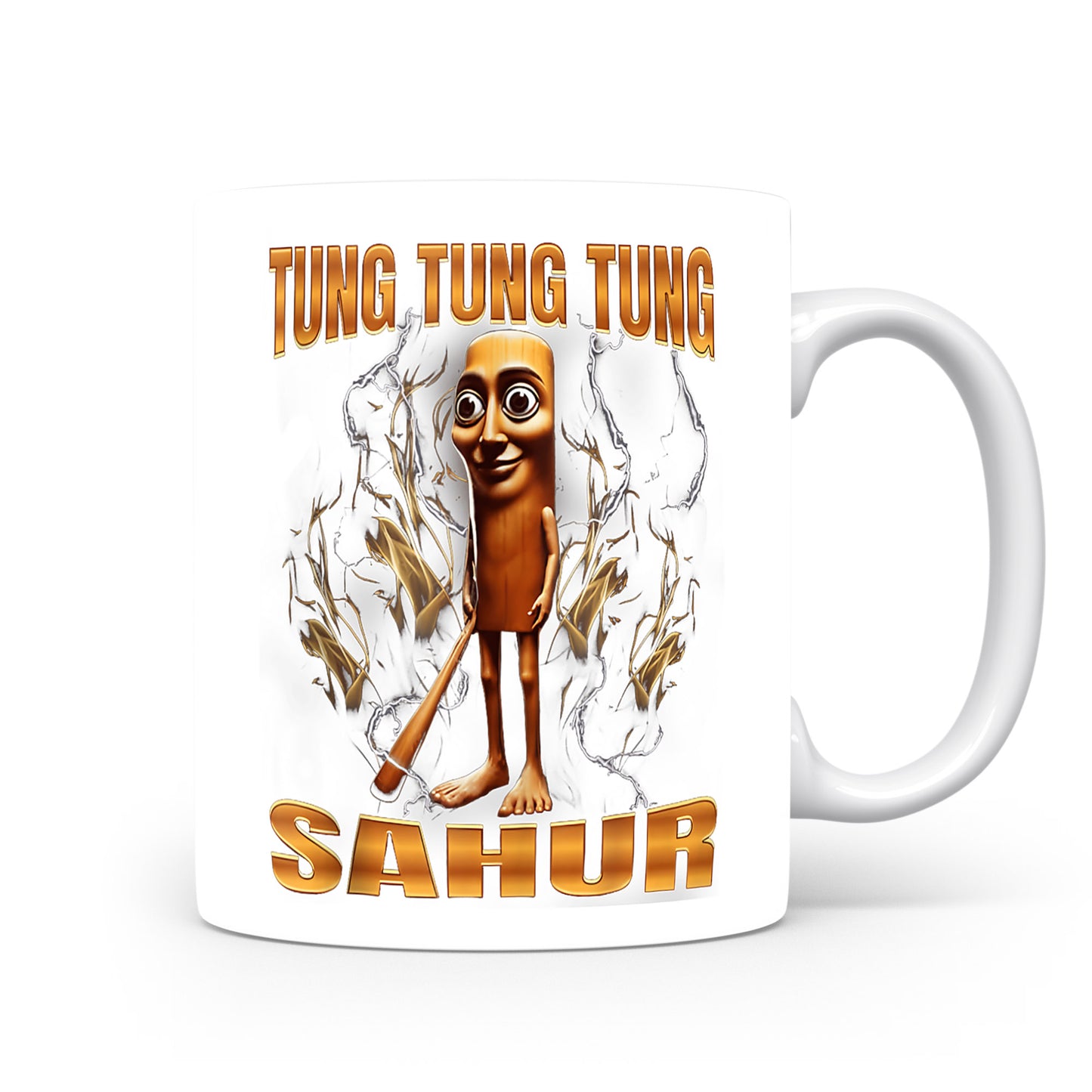 Hrnek s italským brainrotem – Tung Tung Tung Sahur — kouřové kolo