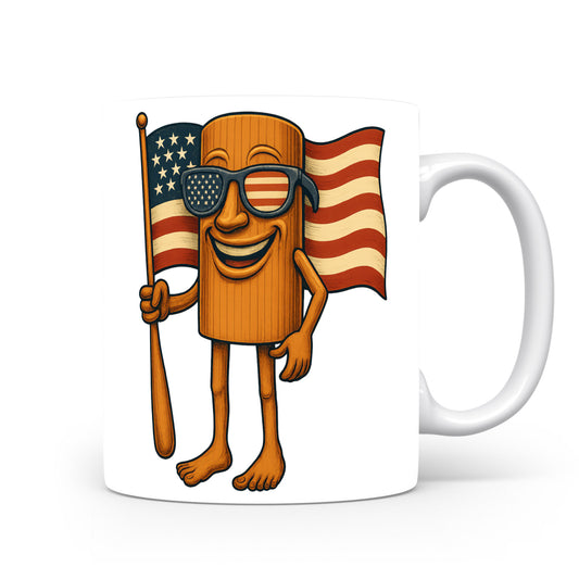 Hrnek s italským brainrotem – Biscotto Patriotico — sušenka s vlajkou USA