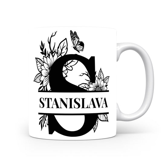 Hrnek se jménem Stanislava | Květinový monogram